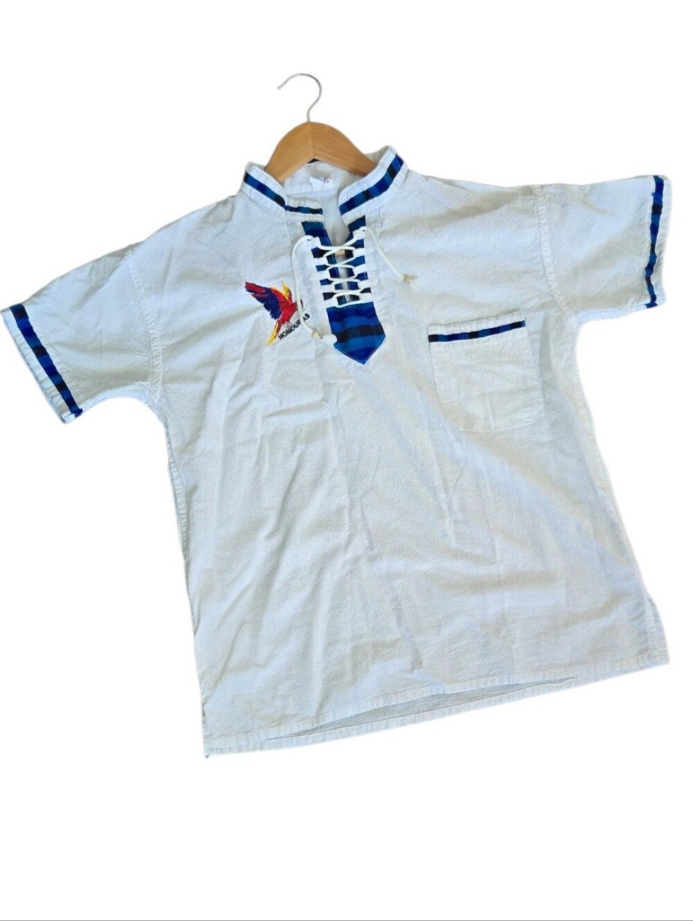 Vintage 90s Honduras Macaw Lace Up Shirt Mens M
